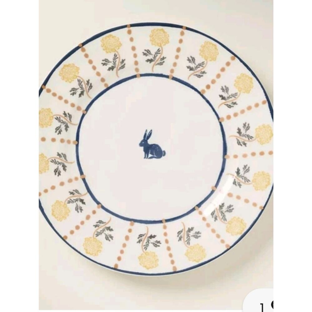 Anthropologie Millie Stoneware Dessert Plate Bunny